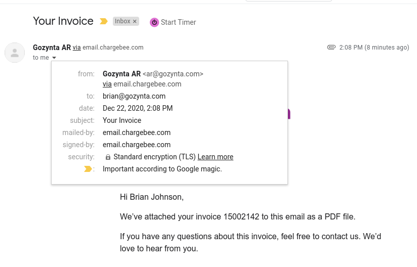 Example Email
